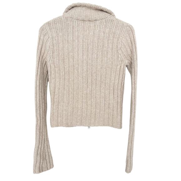 Abercrombie Cream Cable Knit Full Zip Sweater Sz S - Picture 4 of 4